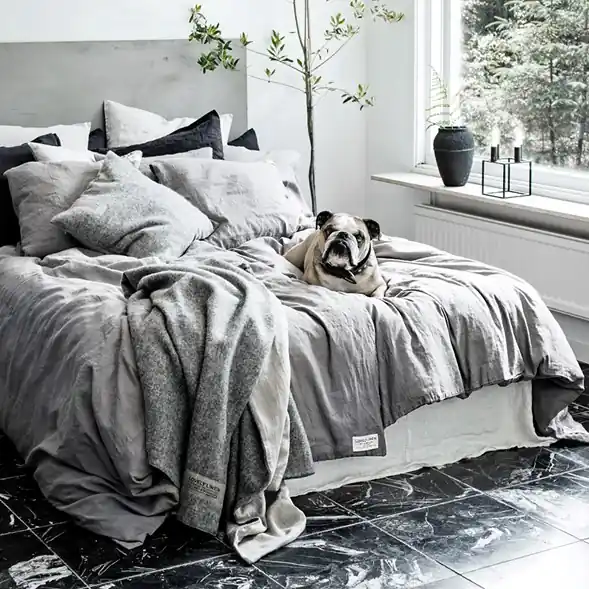 Misty Lovely Linen påslakan enkelsäng linne Säker betalning
