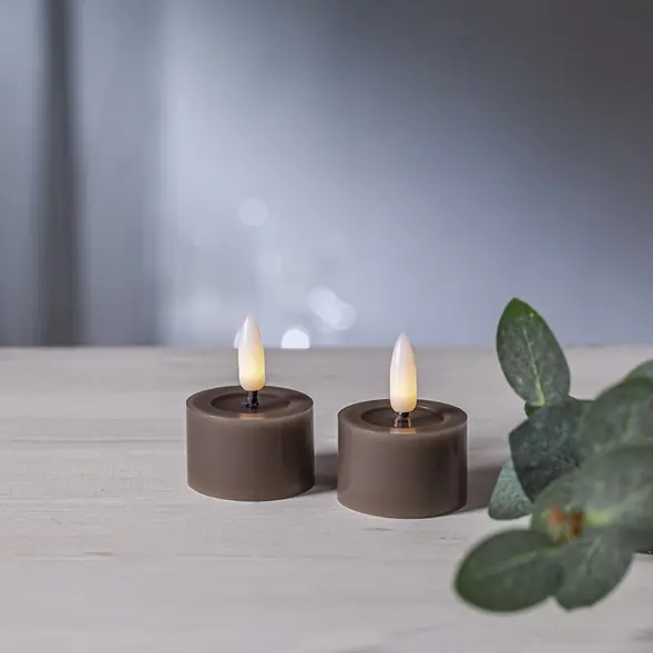 Trygg betalning LED-ljus Flamme Flow värmeljus 2-pack