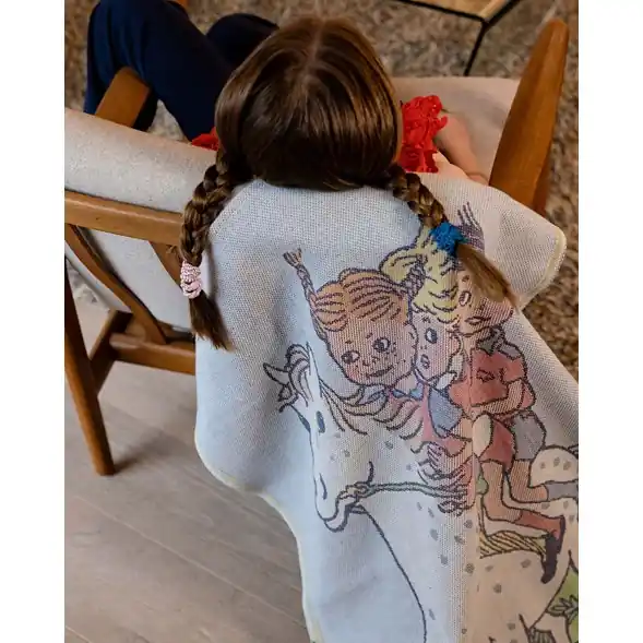 Ridtur med Pippi & Lilla gubben pläd Nedsatt pris