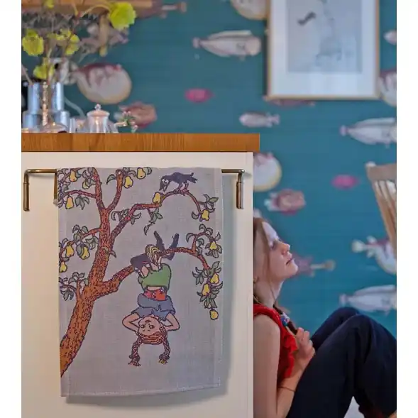 Endast idag Pippi uppochner kökshandduk
