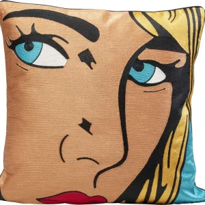 Beställ idag Prydnadskudde Comic Lady - 50x50cm