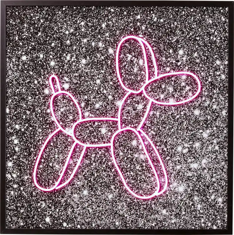 Bästa pris Glastavla LED Balloon Dog, 80x80cm