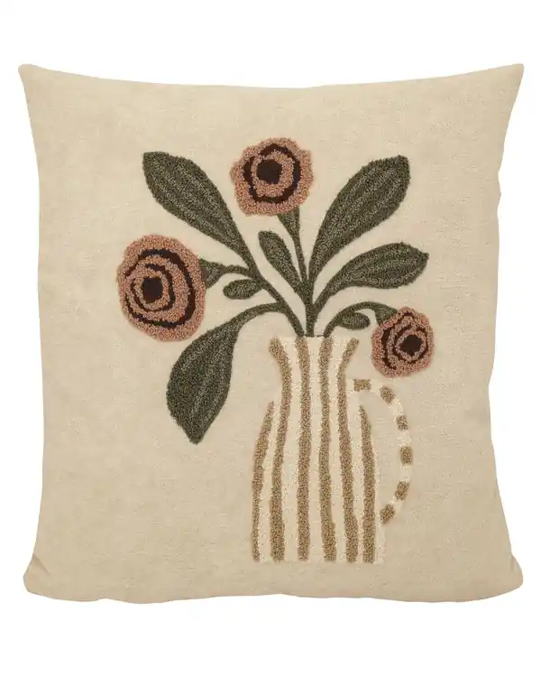 Begränsat erbjudande Kuddfodral Harriet med broderade blommor 1-pack