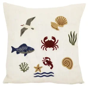 Sista chansen Kuddfodral Sealife broderat motiv