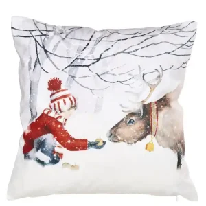 Trygg betalning Kuddfodral sammet med julmotiv barn & ren 1-pack