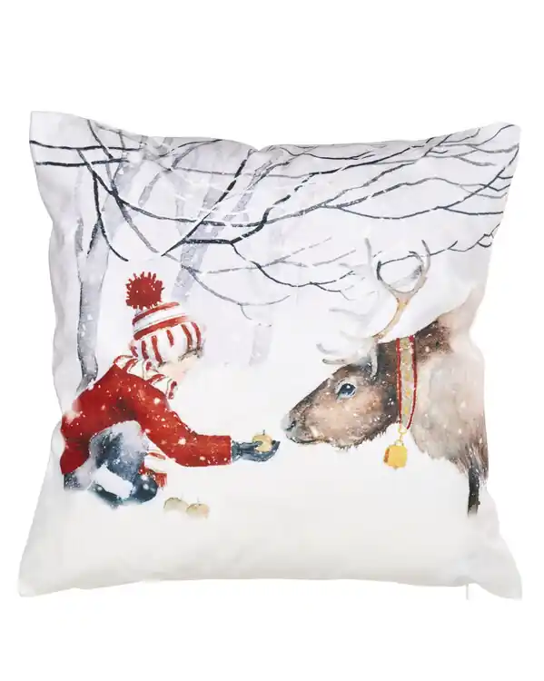 Trygg betalning Kuddfodral sammet med julmotiv barn & ren 1-pack