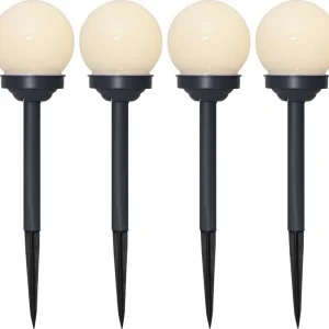 Erbjudandepris Star Trading Globus Solcellspollare Vit 4-Pack