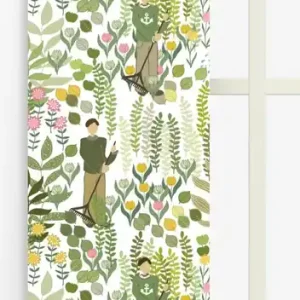 Panelgardin Arvidssons Textil Trädgård Ljusgrön 43x240cm 2-Pack Erbjudandepris