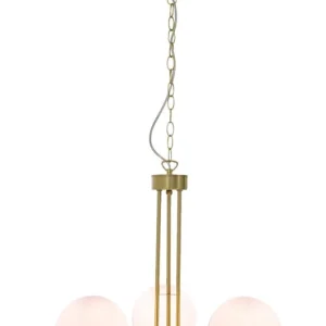 I lager Taklampa Glas Aneta Lighting Orfeus Mässing/Opalvit