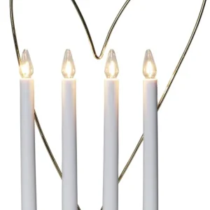 Erbjudande Star Trading Glossy Heart Adventsljusstake Vit