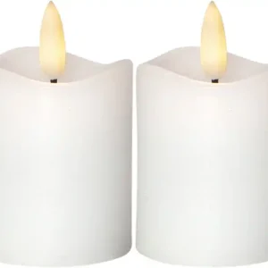 Trygg betalning Blockljus LED Star Trading Flamme Rustic Vit 2-Pack 5x7,5cm