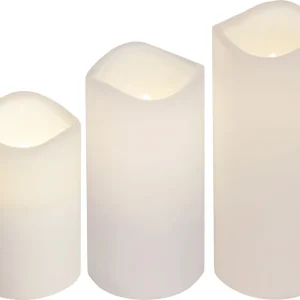 Blockljus LED Utomhus Star Trading Paul Vit 3-Pack Endast denna vecka