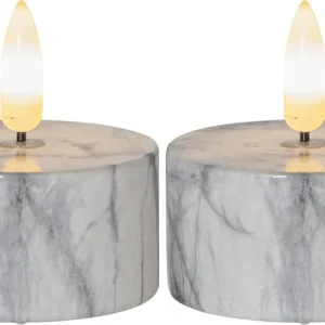 Värmeljus LED Star Trading Flamme Marble Grå 2-Pack 5,5x6cm Erbjudandepris