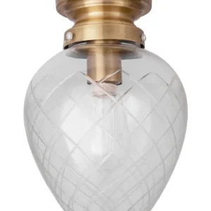 Utförsäljning Plafond Glas Antikmässing/Klar IP44 Globen Lighting Juni
