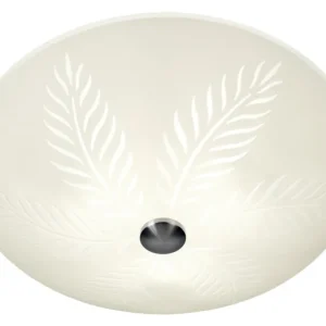 Plafond Glas Aneta Lighting Palmblad Vit/Stål 50cm Premium