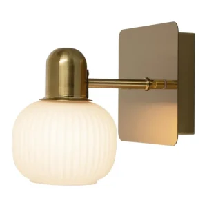 Badrumslampa Vägg Aneta Lighting Messina Mässing/Opalvit Rea