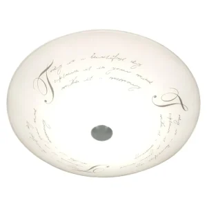 Plafond Glas Aneta Lighting Skrift Vit/Stål 34cm Nyhet