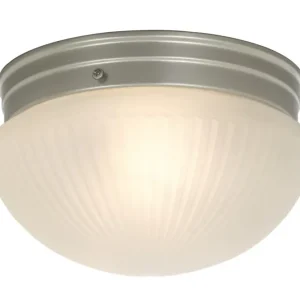 Plafond Glas Aneta Lighting Trind Silver/Vit 24cm I lager