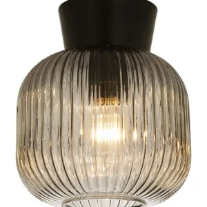 Plafond Glas Aneta Lighting Vanja Svart/Rökgrå 20cm Utförsäljning