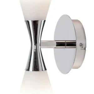 Vägglampa Glas Vit/Krom Dimbar Herstal Harlekin Duo 32cm Endast denna vecka