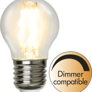 Bästa pris LED-Lampa E27 Klot Klar 4,2W(40W) Star Trading Filament 4,5cm