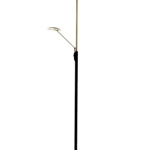 I lager Golvlampa Uplight Aneta Lighting Cadiz Svart/Mässing 186cm