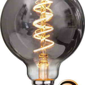 Erbjudandepris Star Trading LED-Lampa E27 Glob 95 Decoled Spiral 2W Rökfärgad