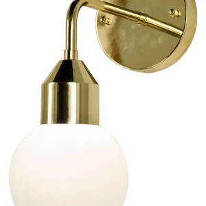 Snabb leverans Badrumslampa Vägg Aneta Lighting Florens Mässing/Opalvit 32cm
