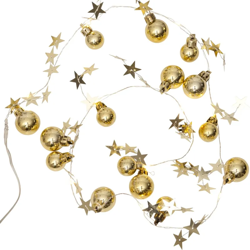 Star Trading Ljusslinga Inomhus Batteridriven Guld X-Mas 90cm Kampanj