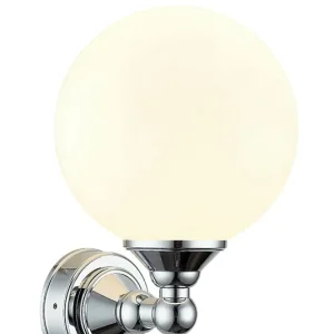 Badrumslampa Vägg Aneta Lighting Lugano Krom/Opalvit 20cm Endast idag
