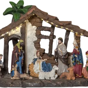 Star Trading Panorama Nativity Julby Multi 25cm risnedsättning