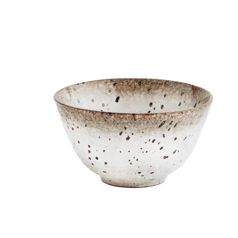 Köp online Skål Madam Stoltz Stengods Vit/Brun 12cm