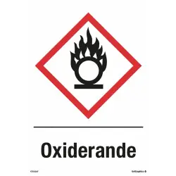 Varningsskylt Oxiderande 210x297 mm - Plast Nyhet
