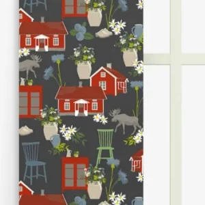 Panelgardin Arvidssons Textil Strövtåg Grå 43x240cm 2-Pack Begränsat antal