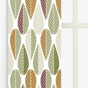 Snabb leverans Panelgardin Arvidssons Textil Blader Grön/Rost 43x240cm 2-Pack