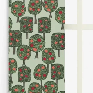 Snabb frakt Panelgardin Arvidssons Textil Äppelskogen Grön 43x240cm 2-Pack