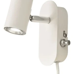 I lager Vägglampa Väggspot Aneta Lighting Gusto Dimbar Vit/Krom 14cm