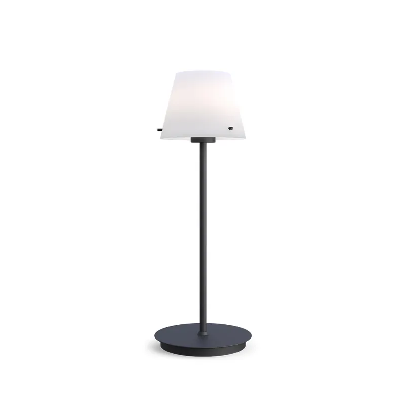 Bordslampa Glas Opal/Svart Herstal Gil 33,5cm Rabatter