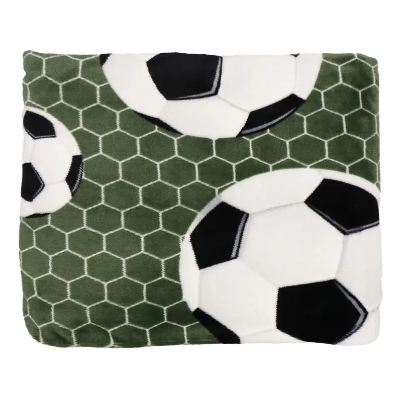 Barnfilt Fotboll Grön 130x150cm Nina Royal Snabb frakt