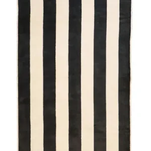 Billigare Strandhandduk Nina Royal Beach Stripe Velour Grå/Vit 80x160cm