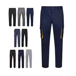 Begränsat erbjudande VL HYPNOS. Tvåfärgade byxor i twill med flera fickor (200g/m²), i bomull (35%) och polyester (65%)
