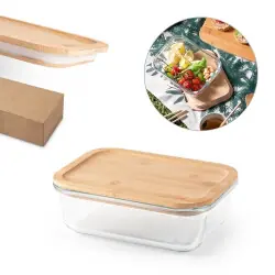Billigare PORTOBELLO. Lunchlåda. Matlåda i borosilikatglas och bambulock 1000 mL