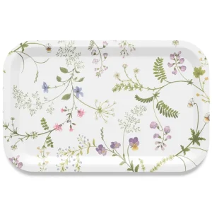Arvidssons Textil Blomsteryra Bricka Offwhite/Grön 27x20cm Fynd