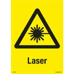 Sänkt pris Varningsskylt Laser 210x297 mm - Plast