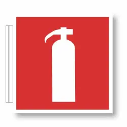 Flaggskylt Handbrandsläckare 200x200 mm - Plast Begränsat erbjudande