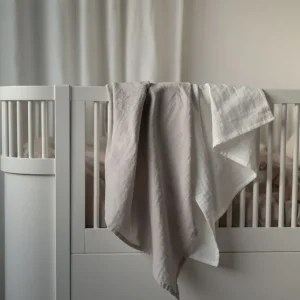 Babyfilt Borganäs of Sweden Muslin Grå/Vit 70x70cm 2-Pack Erbjudande