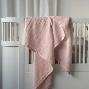 Babyfilt Borganäs of Sweden Muslin Rosa/Vit 110x110cm 2-Pack Snabb leverans