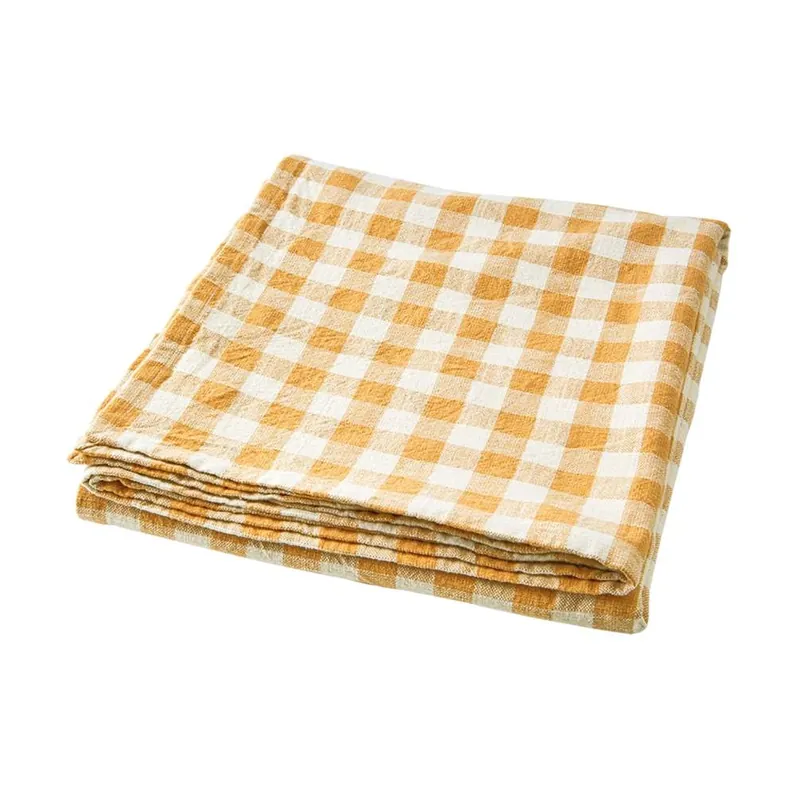 Erbjudandepris Bordsduk Rutig Gul/Vit 150x250cm Affari of Sweden Ingrid