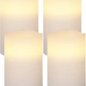 Beställ idag Blockljus LED Star Trading May Vit 4-Pack 7,5x12cm
