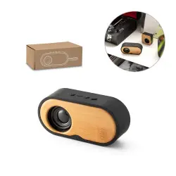 TILLY. Bärbar 3W högtalare med 5 timmars batteritid på bambu och återvunnen ABS (100 % rABS) Premium